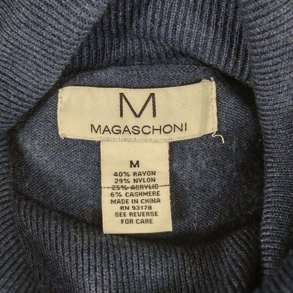 Magaschoni dark blue Turtleneck lightweight pullover sweater ladies Medium - Picture 6 of 6